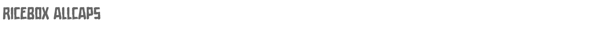 Sample characters Ricebox Allcaps Font